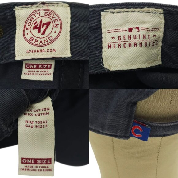 47 Brand Wrigley Field Chicago Cubs Patch Strapback Cap Trucker MLB Baseball Hat - Picture 8 of 14